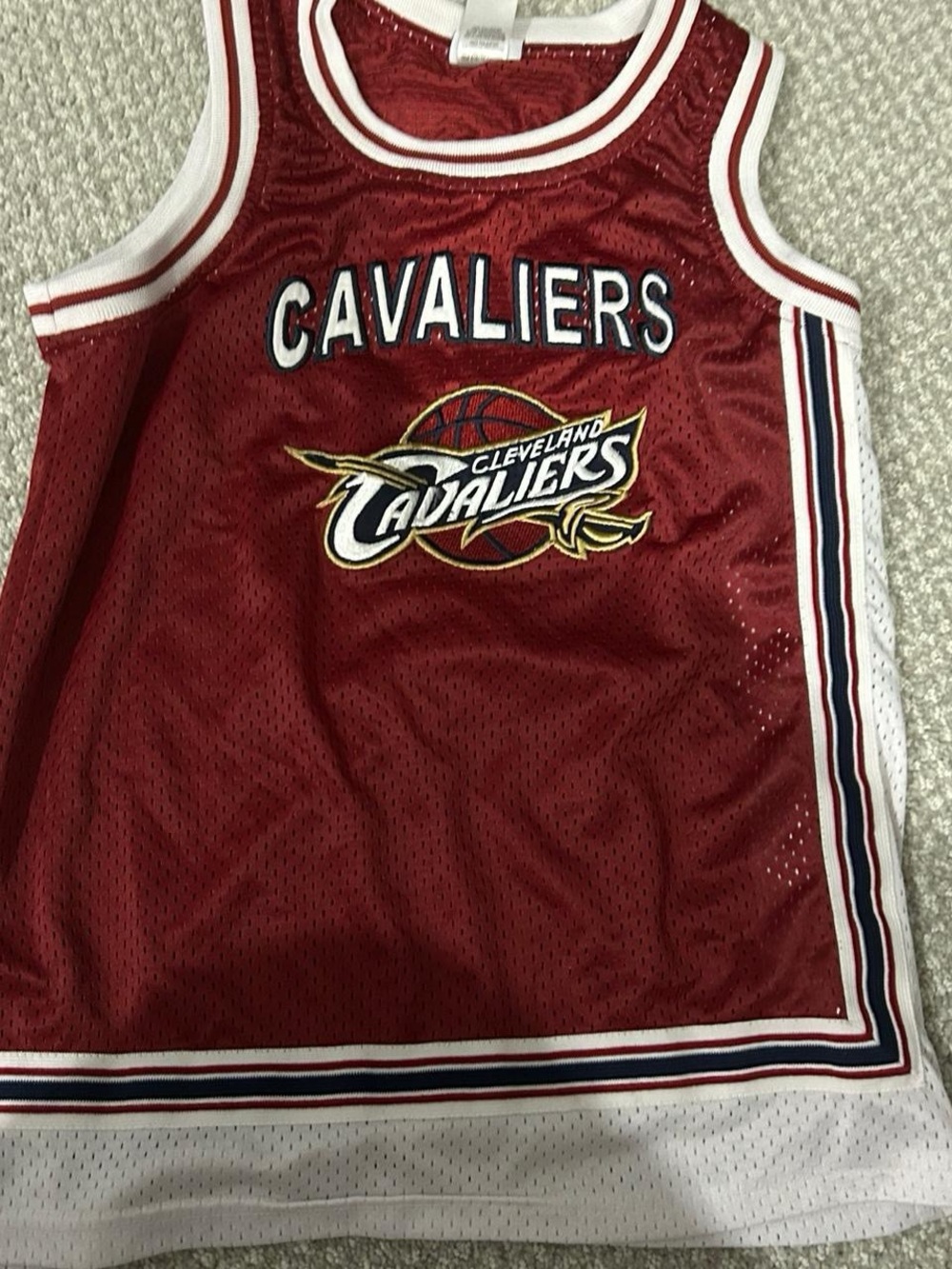 NBA Cleveland Cavaliers Youth Red Mesh Jersey with White Trim